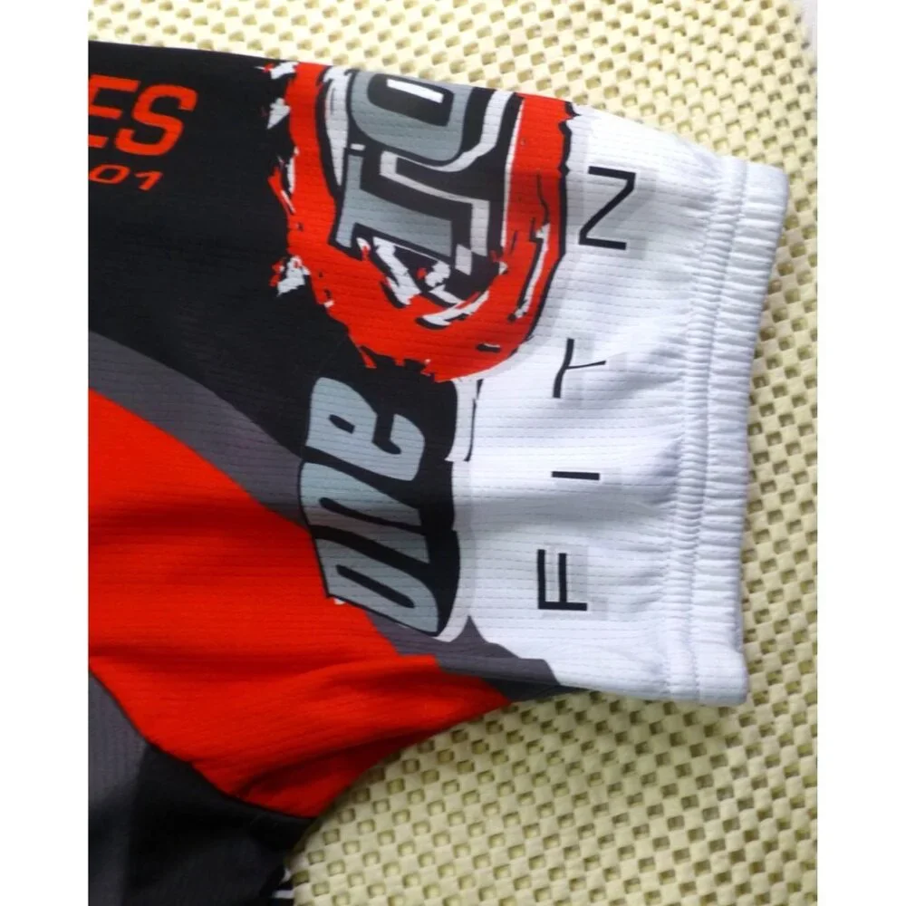 One-To-One Fitness Cycling Jersey Mens Red Black Graphic Mercedes-Benz BCZ - Picture 6 of 15